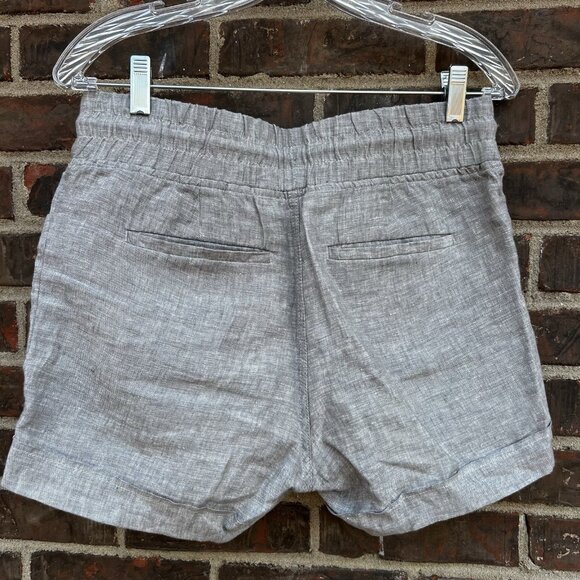 Athleta Cabi Linen 4” Oatmeal Beige Shorts Size 4 Coastal Nautical Summer Casual - Picture 3 of 4